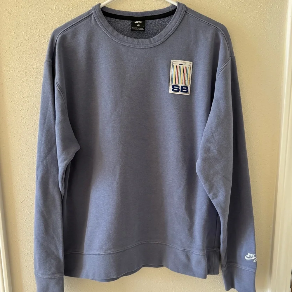 Nike Men’s Small SB Striped Skate Crew Sweatshirt Periwinkle Purple